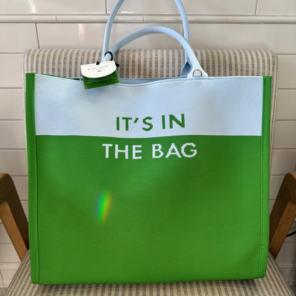 Kate Spade Green and Light Blue Tote